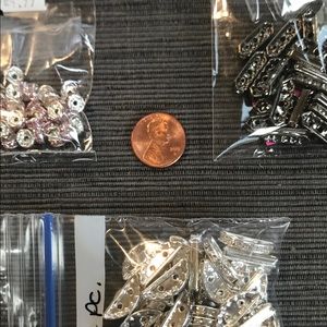 SILVER METAL RONDELL SPACERS CHINA CRYSTALS BLACK